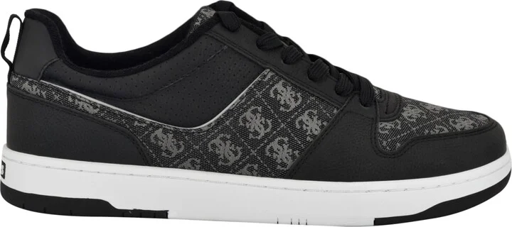Guess Men's Tryon Branded Lace Up Fashion Sneakers - Black, Silver logo multi - Image 2
