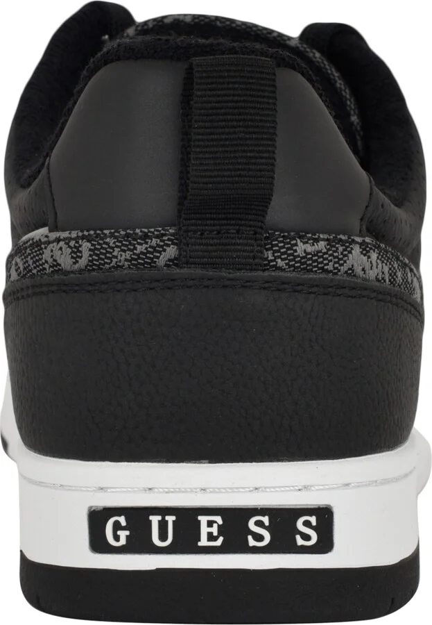 Guess Men's Tryon Branded Lace Up Fashion Sneakers - Black, Silver logo multi - Image 3