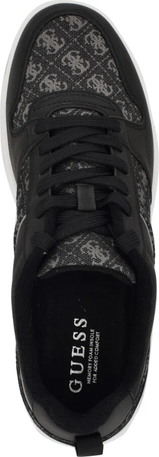 Guess Men's Tryon Branded Lace Up Fashion Sneakers - Black, Silver logo multi - Image 5