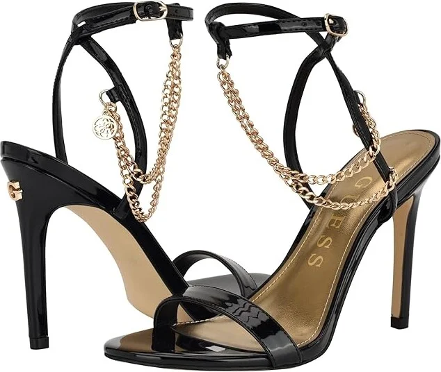 GUESS Miamy Women's Sandals Black Patent : 8.5 M, Leather