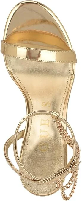 GUESS Miamy Women's Sandals Gold Mirror Metallic : 10 M, Leather - Image 2