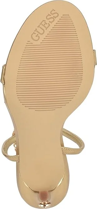 GUESS Miamy Women's Sandals Gold Mirror Metallic : 10 M, Leather - Image 3