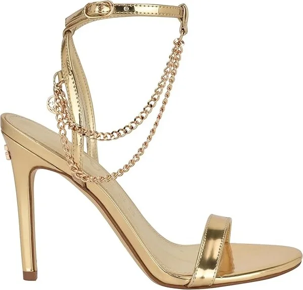 GUESS Miamy Women's Sandals Gold Mirror Metallic : 10 M, Leather - Image 5