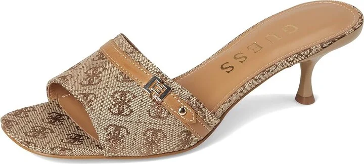 GUESS Peomit Women's Sandals Medium Brown Logo : 7 M, Rubber/Suede - Image 5
