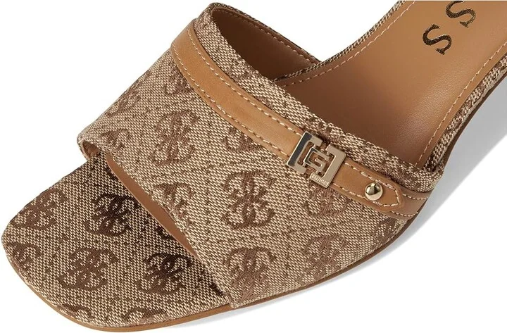 GUESS Peomit Women's Sandals Medium Brown Logo : 7 M, Rubber/Suede - Image 7