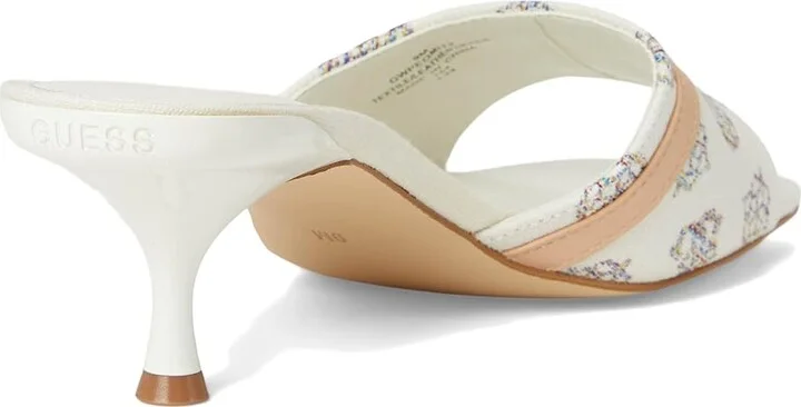 GUESS Peomit Women's Sandals White/Beige Rainbow Logo : 8.5 M, Rubber/Suede - Image 4