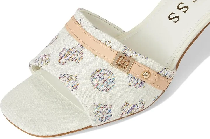 GUESS Peomit Women's Sandals White/Beige Rainbow Logo : 8.5 M, Rubber/Suede - Image 7