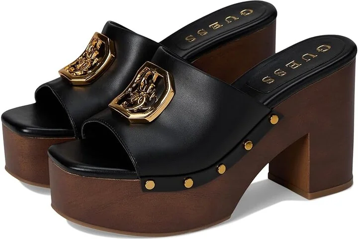 GUESS Qisha Women's Wedge Shoes Black : 7 M, Rubber