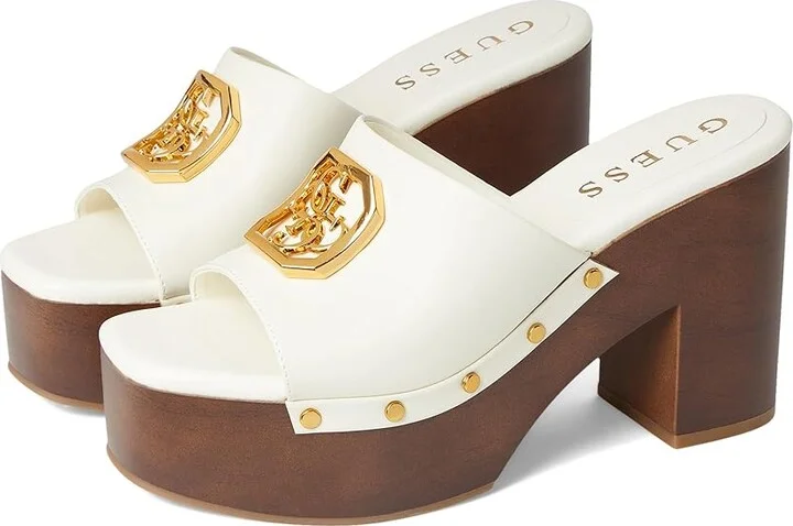 GUESS Qisha Women's Wedge Shoes Ivory : 6.5 M, Rubber