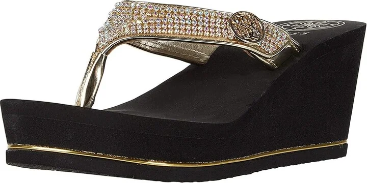 GUESS Sarraly Women's Wedge Shoes Gold : 5 M, Synthetic - Image 2