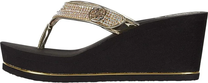 GUESS Sarraly Women's Wedge Shoes Gold : 5 M, Synthetic - Image 7
