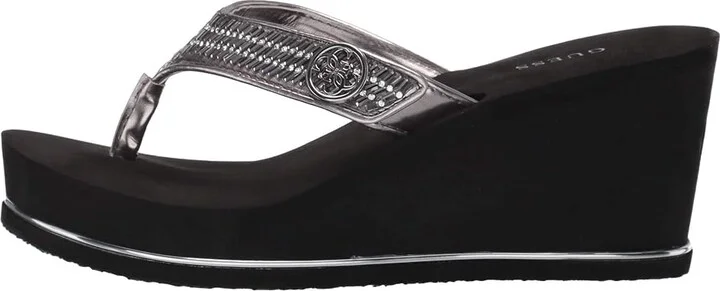 GUESS Sarraly Women's Wedge Shoes Silver : 5 M, Synthetic - Image 7