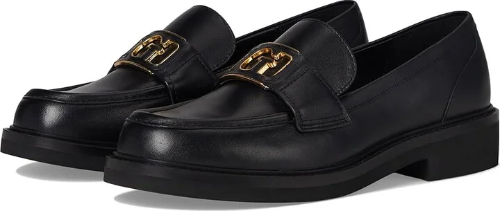 GUESS Shuttle Women's Flat Shoes Black Leather : 8 M