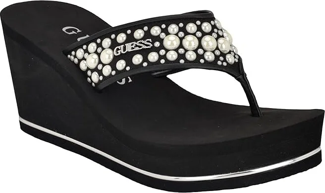 GUESS Silus Women's Sandals Black : 9 M, Leather/Synthetic - Image 6