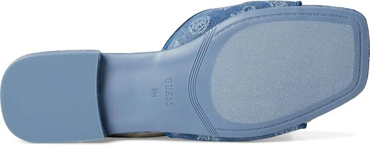 GUESS Tarishae Women's Sandals Medium Blue Denim/White Logo : 6 M, Synthetic - Image 3