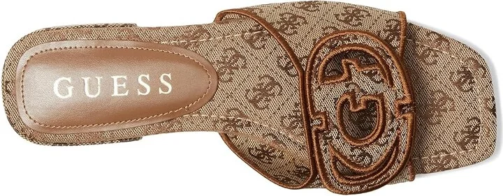 GUESS Tarishae Women's Sandals Medium Brown Logo : 7.5 M, Synthetic - Image 2