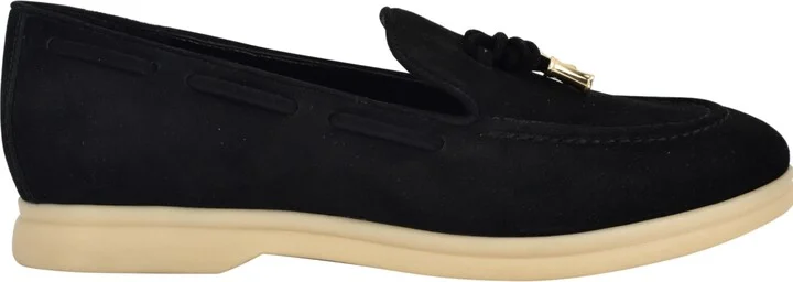 Guess Women's Aryana Interlaced Suede Slip-On Boat Loafers - Image 7
