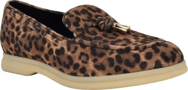 Guess Women's Aryana Interlaced Suede Slip-On Boat Loafers