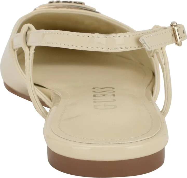 Guess Women's Bemas Pointed Toe Triangle Slingback Flats - Image 7