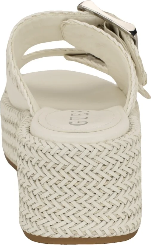 Guess Women's Binks Double-Buckle Woven Platform Wedge Sandals - Image 3
