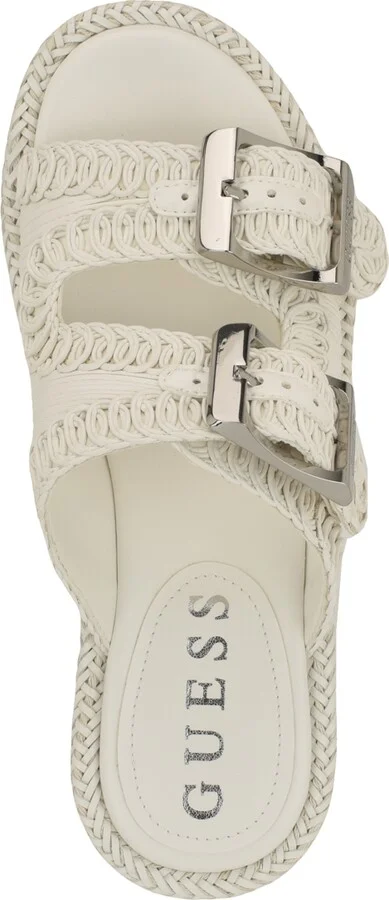 Guess Women's Binks Double-Buckle Woven Platform Wedge Sandals - Image 4