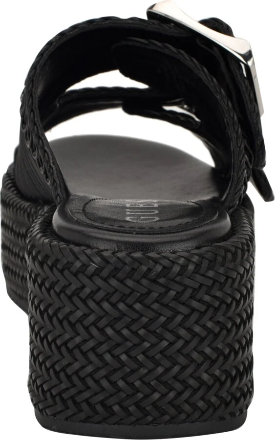 Guess Women's Binks Double-Buckle Woven Platform Wedge Sandals - Image 8