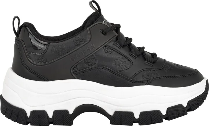 Guess Women's Bisun Lugged Rubber Sole Lace Up Platform Sneakers - Image 2