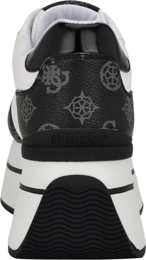 Guess Women's Camrio Casual Double Platform Lace Up Sneakers - White/Black Multi Logo - Image 3