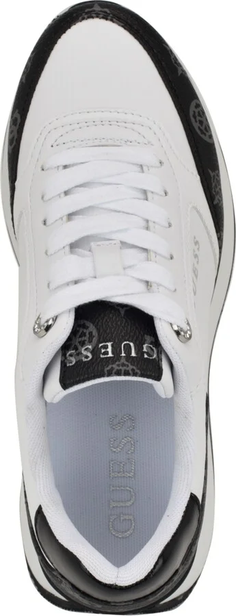 Guess Women's Camrio Casual Double Platform Lace Up Sneakers - White/Black Multi Logo - Image 4