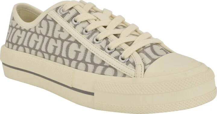 Guess Women's Carey Jacquard Logo Low-Top Lace-Up Sneakers