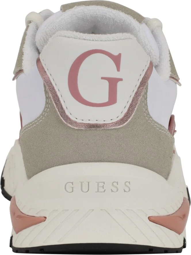 Guess Women's Carrli Sporty Chunky Lace-Up Sneakers - White/Rose Pink Multi - Image 3