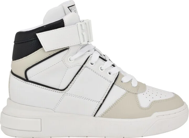 Guess Women's Corten Casual High Top Logo Lace Up Sneakers - White/Black Multi - Image 2