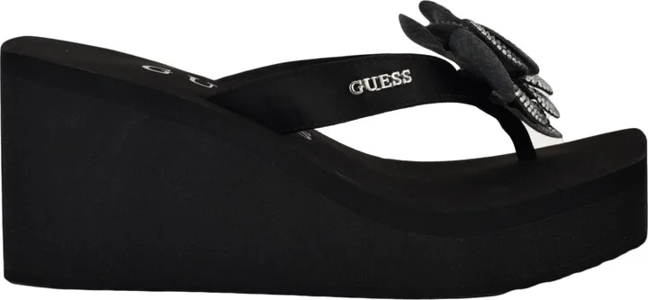 Guess Women's Damani Rhinestone Flower Eva Platform Wedge Sandals - Image 2