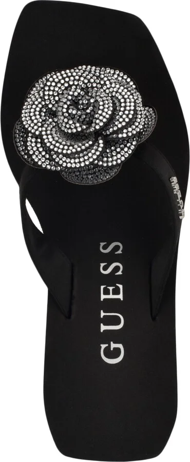 Guess Women's Damani Rhinestone Flower Eva Platform Wedge Sandals - Image 5