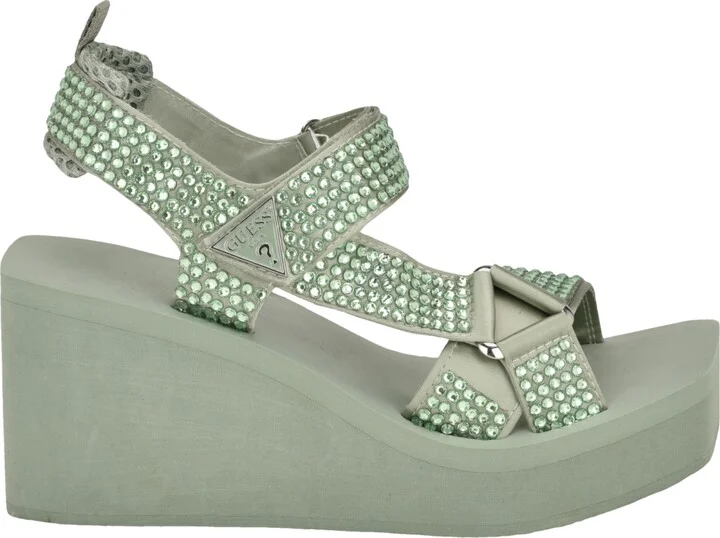 Guess Women's Dawsin Rhinestone Eva Strappy Wedge Sandals - Image 2