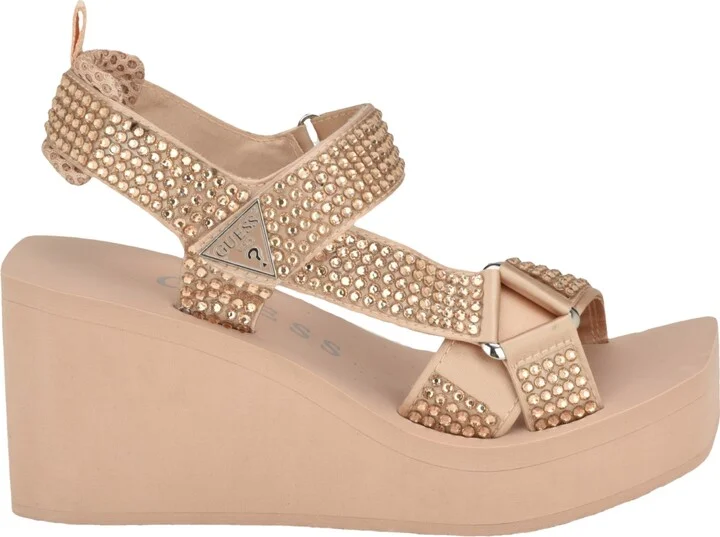 Guess Women's Dawsin Rhinestone Eva Strappy Wedge Sandals - Image 6