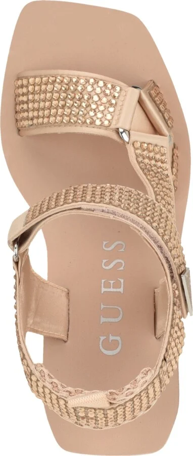 Guess Women's Dawsin Rhinestone Eva Strappy Wedge Sandals - Image 8