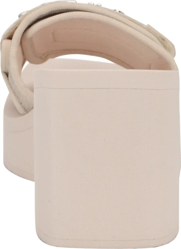 Guess Women's Dellean Quattro Eva Single Band Logo Eva Wedge Sandals - Light Natural, Silver - Image 3