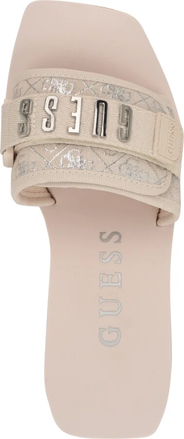 Guess Women's Dellean Quattro Eva Single Band Logo Eva Wedge Sandals - Light Natural, Silver - Image 4