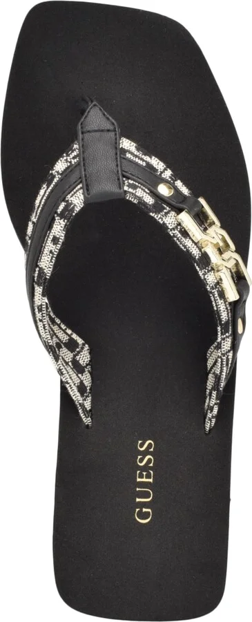 Guess Women's Ediva Wedges with Hardware and Heritage Logo Fabric Sandals - Image 8