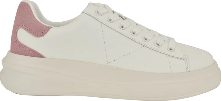 Guess Women's Elbina Contrast Heel Lace-Up Sneakers - White/Medium Brown Logo - Image 7