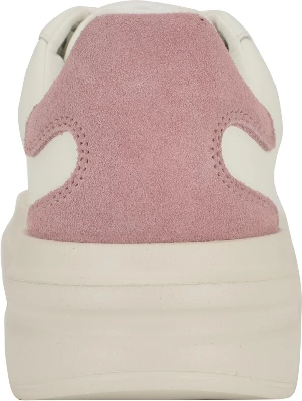 Guess Women's Elbina Contrast Heel Lace-Up Sneakers - White/Medium Brown Logo - Image 8