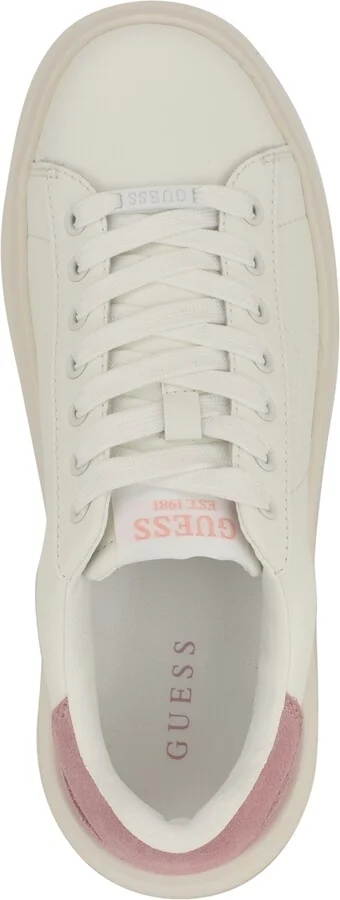 Guess Women's Elbina Contrast Heel Lace-Up Sneakers - White/Medium Brown Logo - Image 9