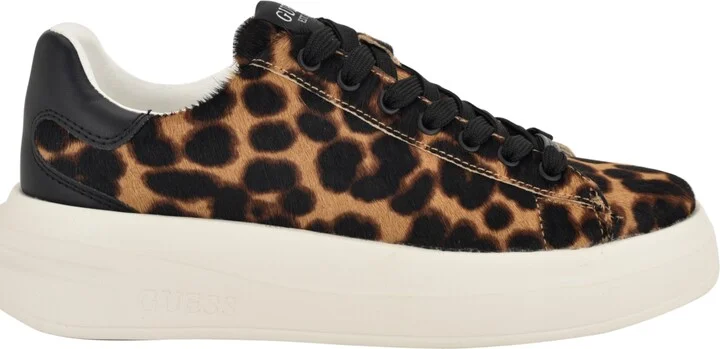 Guess Women's Elbinah Leopard Pony Lace-Up Sneakers - Image 2