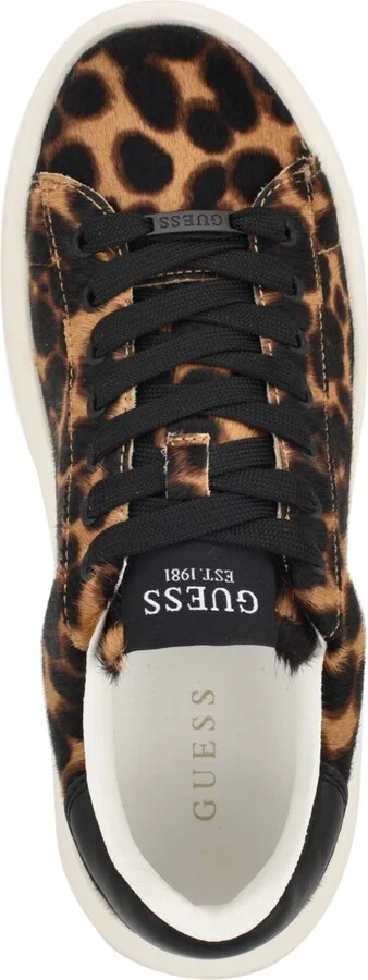 Guess Women's Elbinah Leopard Pony Lace-Up Sneakers - Image 4