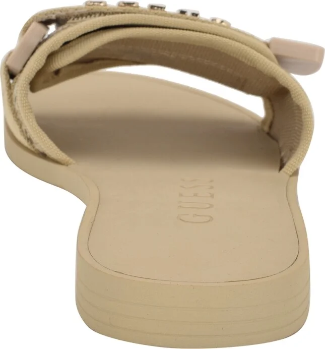 Guess Women's Elyze Quattro G Slip-On Slide Flat Sandals - Natural/Gold - Image 3