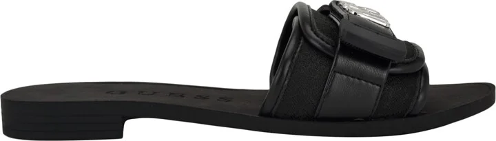 Guess Women's Elyze Quattro G Slip-On Slide Flat Sandals - Natural/Gold - Image 6