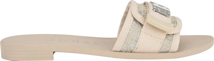 Guess Women's Elyze Quattro G Slip-On Slide Flat Sandals - Natural/Gold - Image 10