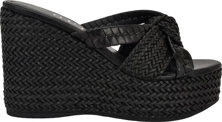 Guess Women's Eveh Knotted Jute Wrapped Platform Wedge Sandals - Image 2