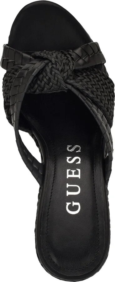 Guess Women's Eveh Knotted Jute Wrapped Platform Wedge Sandals - Image 4